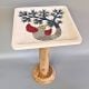 Hand Painted Wooden Side Table Bird Art Accent Stool